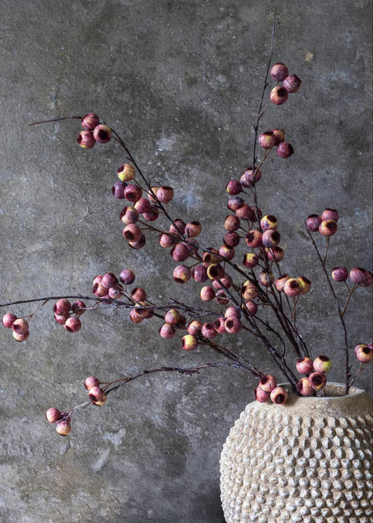 Pink Fake Hawthorn Berry Branch - 35.25"