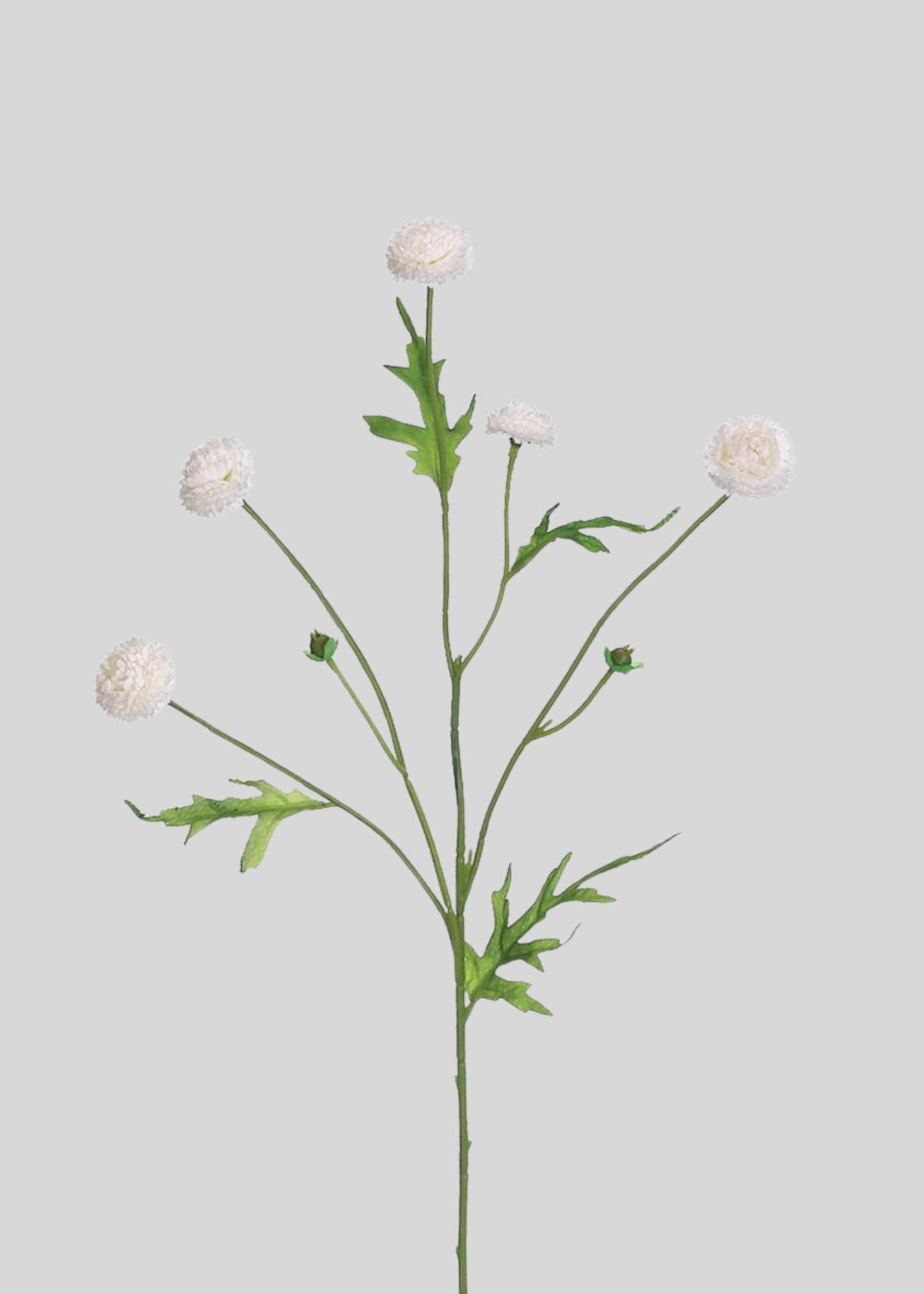 White Pom Pom Artificial Wildflowers - 23.5"