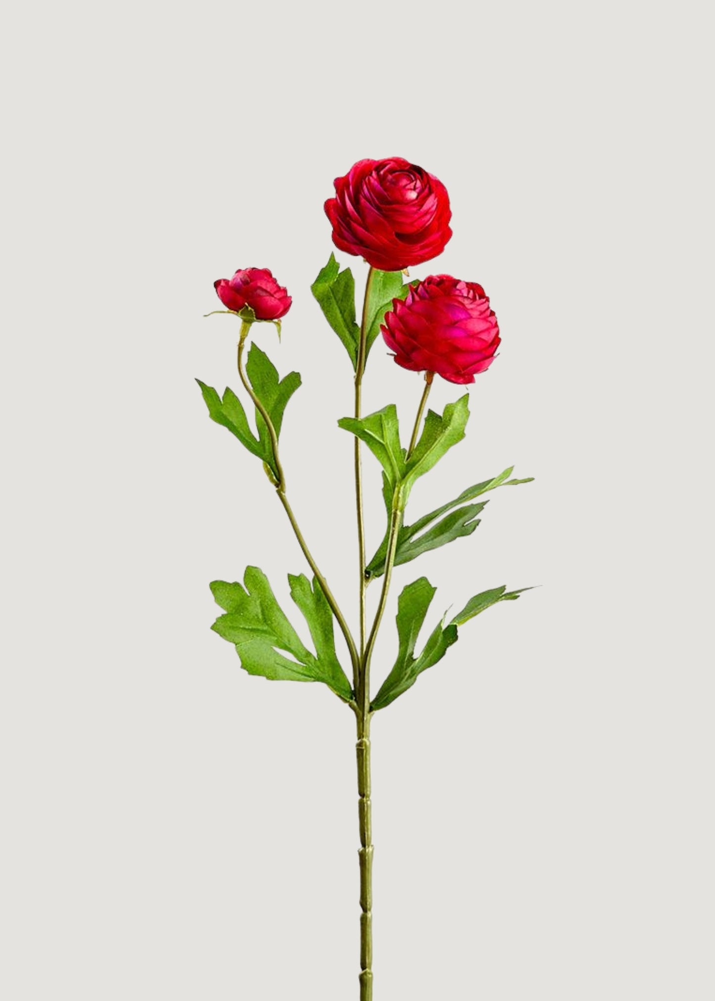 Fuchsia Mini Ranunculus Fake Flowers Stem - 16.5"