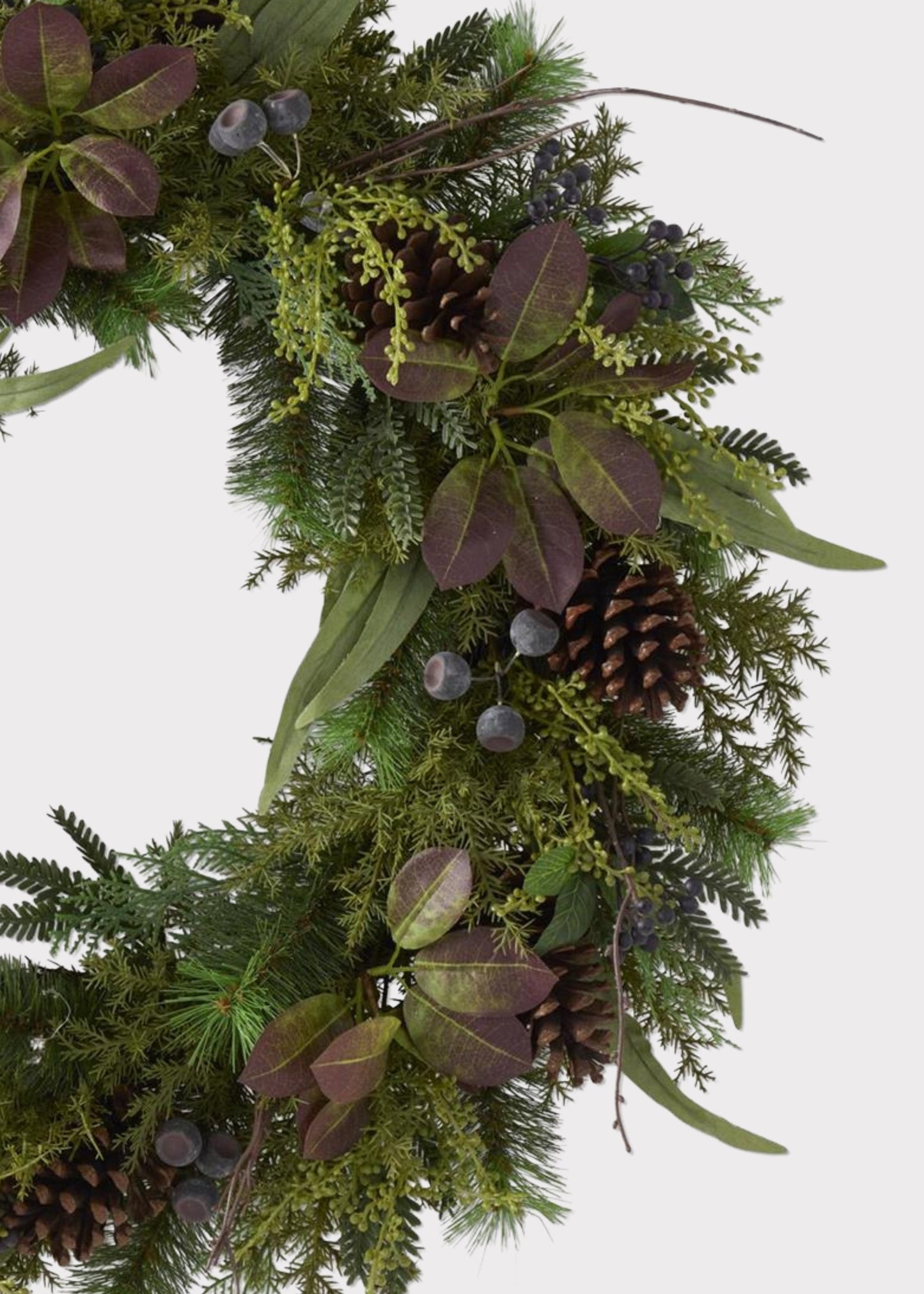 Deluxe Botanical Mulberry Leaf and Pine Wreath - 30.5"