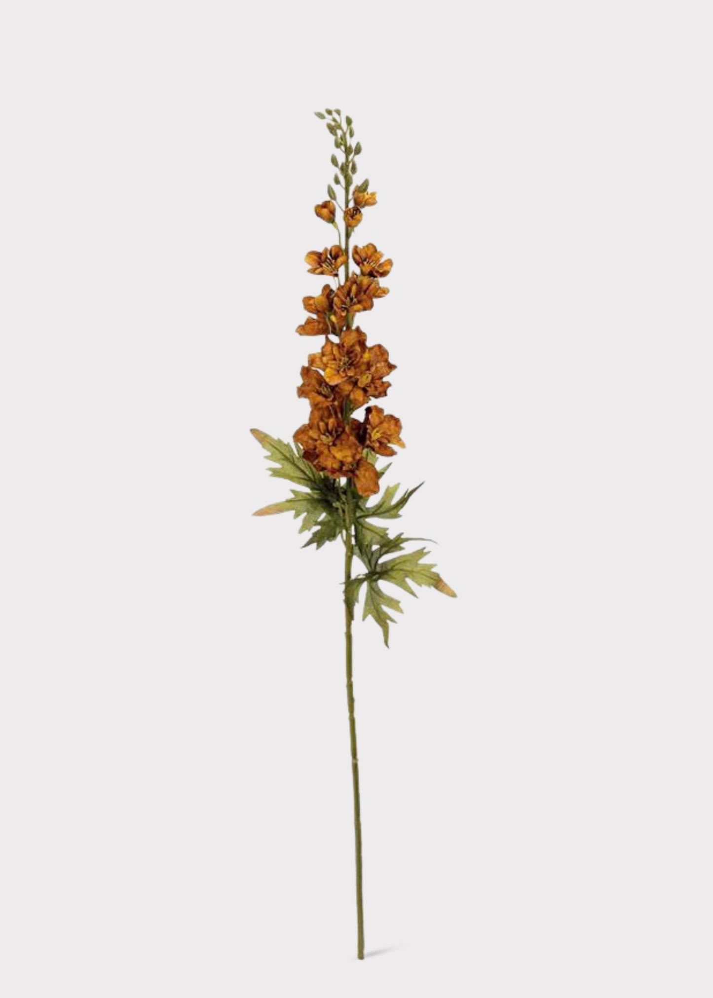 Earthy Brown Fake Delphinium Wildflower Branch - 38"