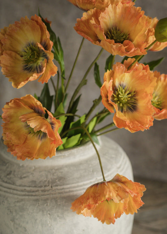 Artificial Poppy Flowers in Orange - 27"