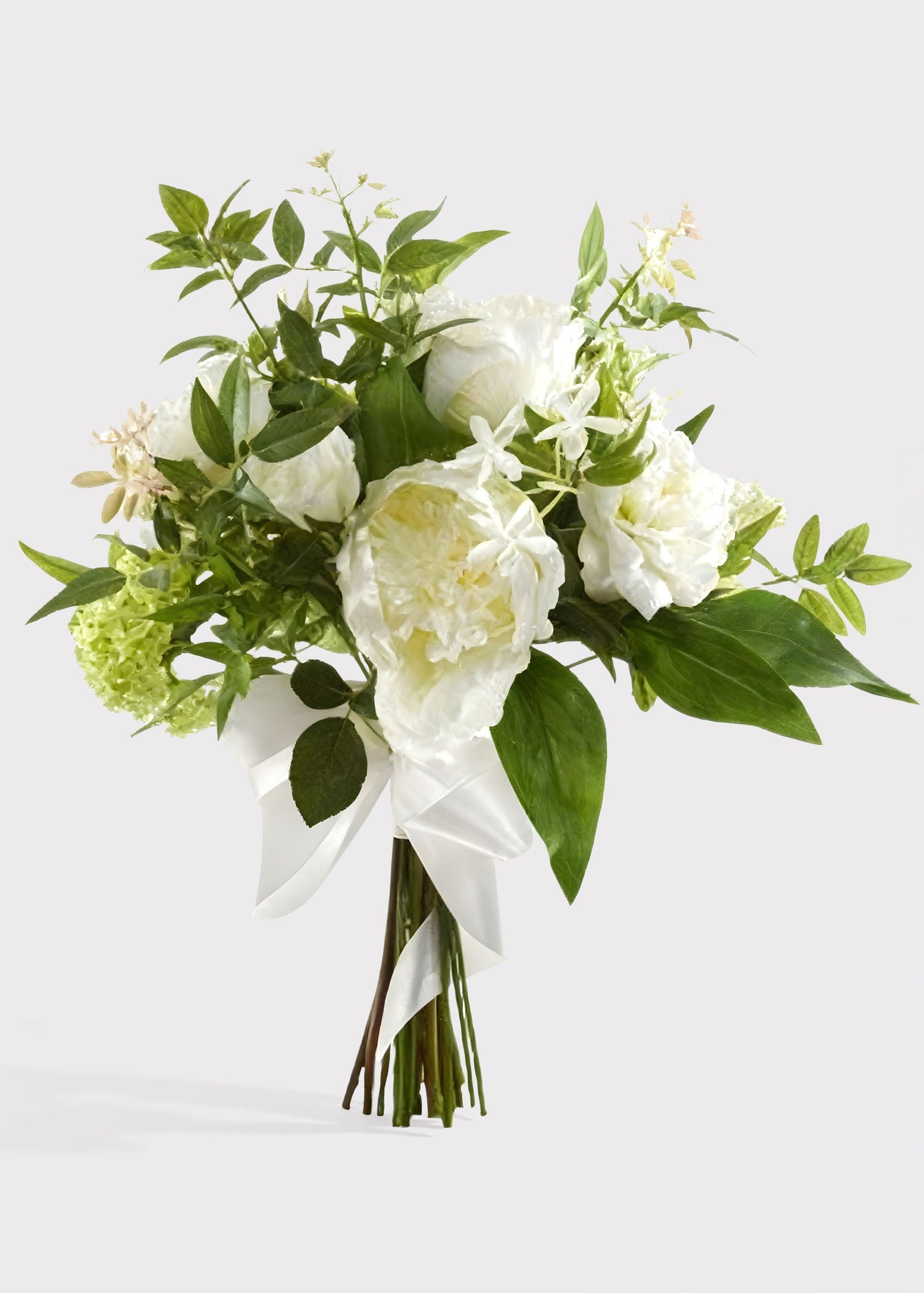 Faux-Ever Large Cream White Fake Rose and Peony Bouquet - 16.5"