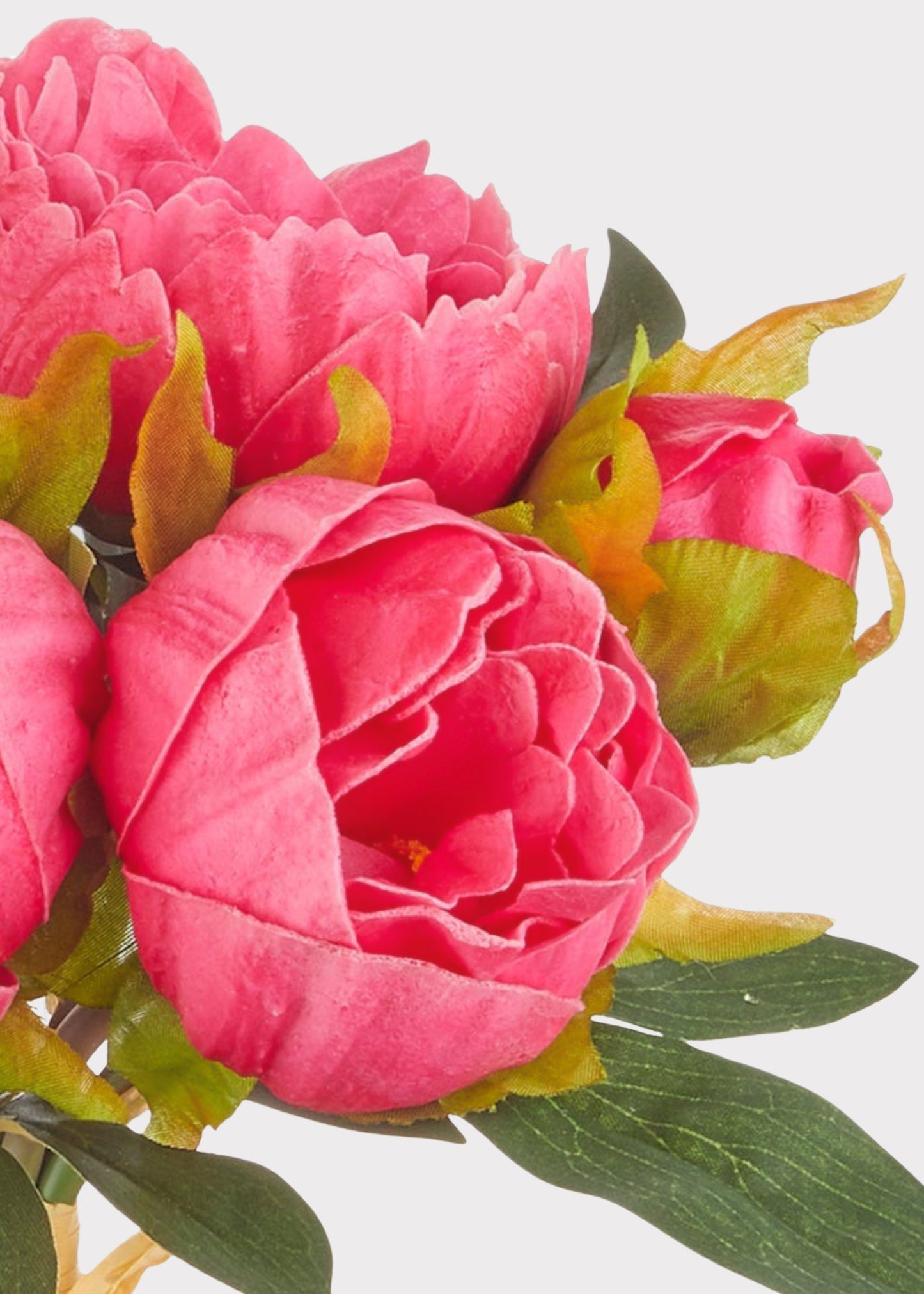 Fuchsia Real Touch Peony Fake Flower Bundle - 10.5"