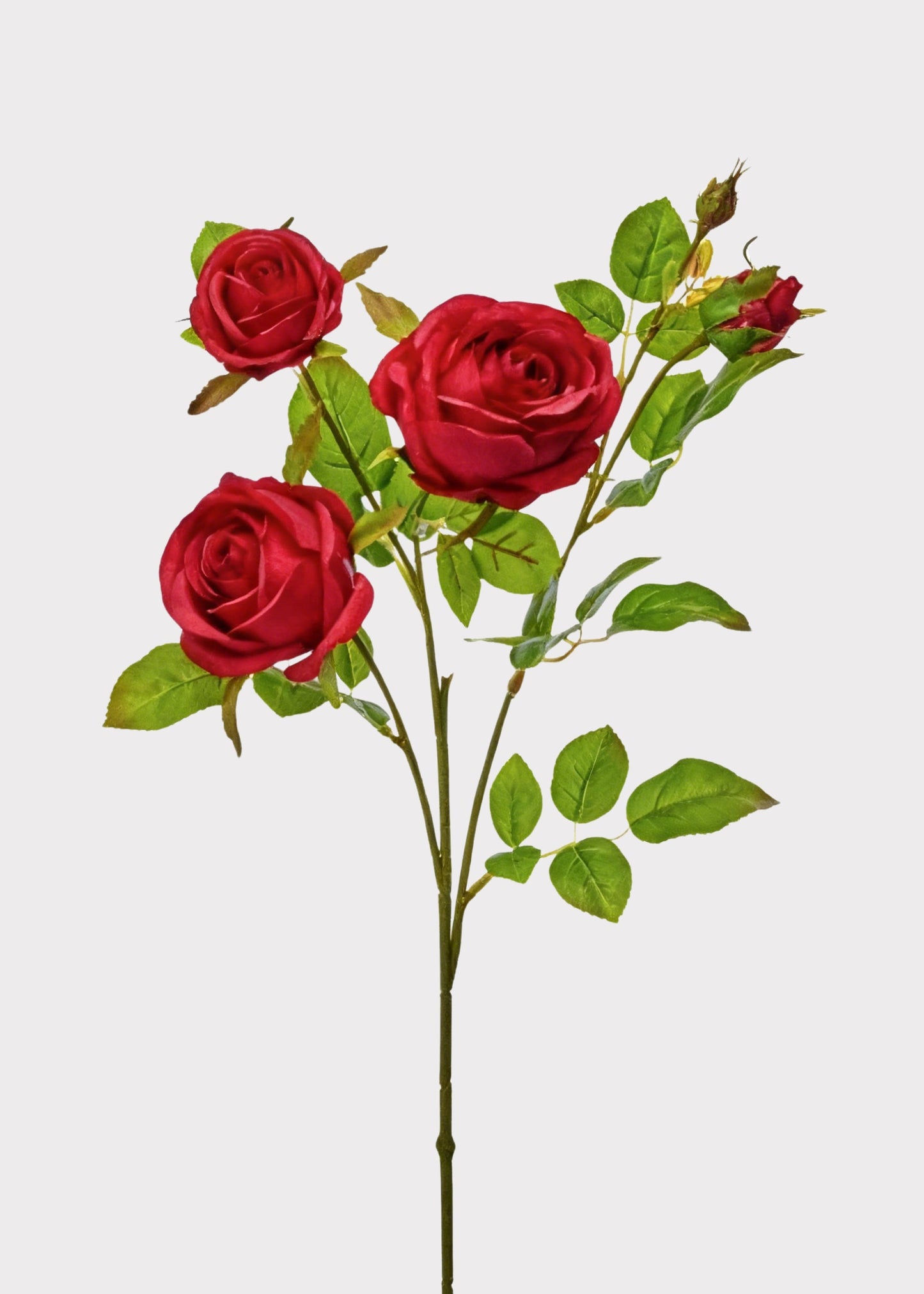 Red Fake Rose Flower Spray - 25"