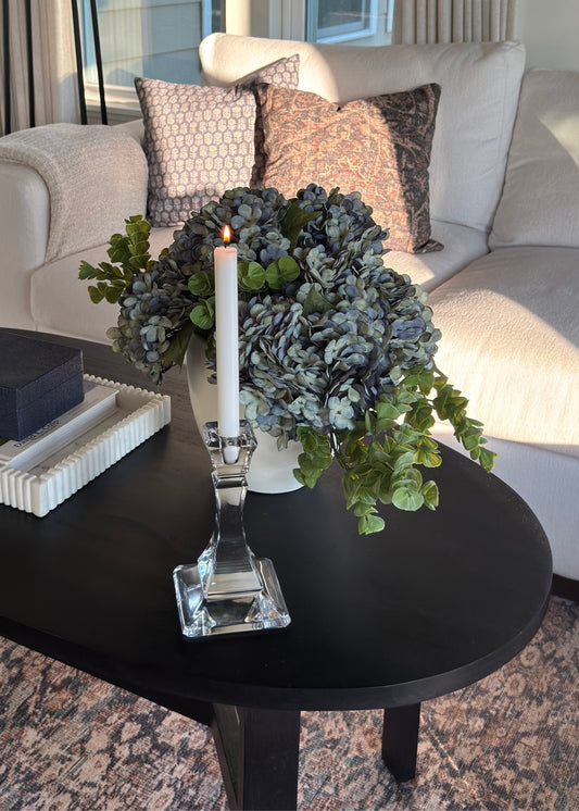 Fake Hydrangea Flower Bundle in Antique Blue - 13.5"