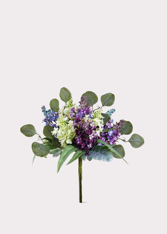 Purple Fake Lilac Flower Bouquet - 14"