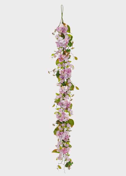 Lavender Fake Blooming Hydrangea Flower Garland - 72"