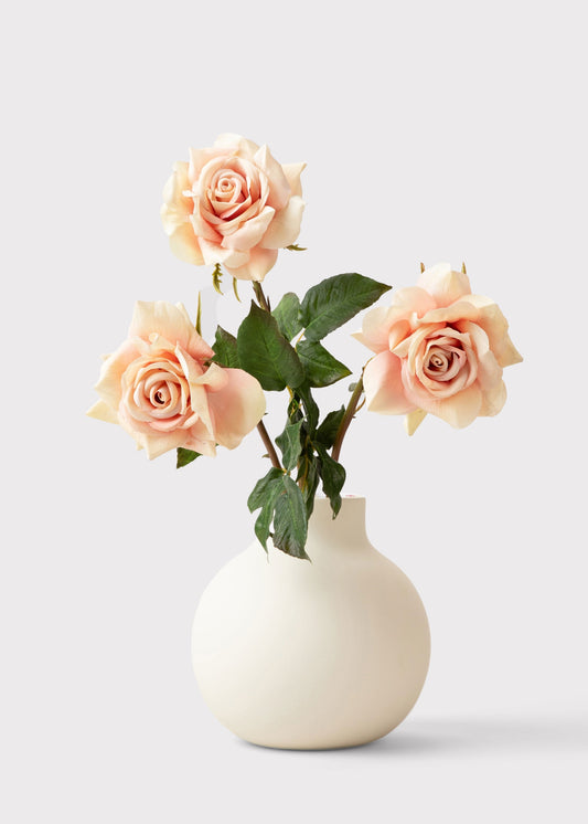Real Touch Artificial Duchess Rose in Peach Dust- 20"