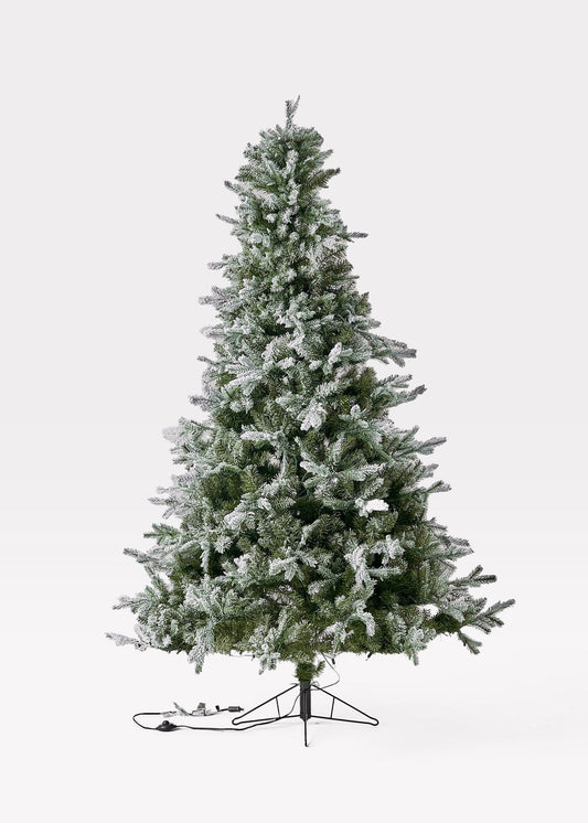 Frosted Pine Christmas Tree with Pre-Lit LED White Lights - 7.5'