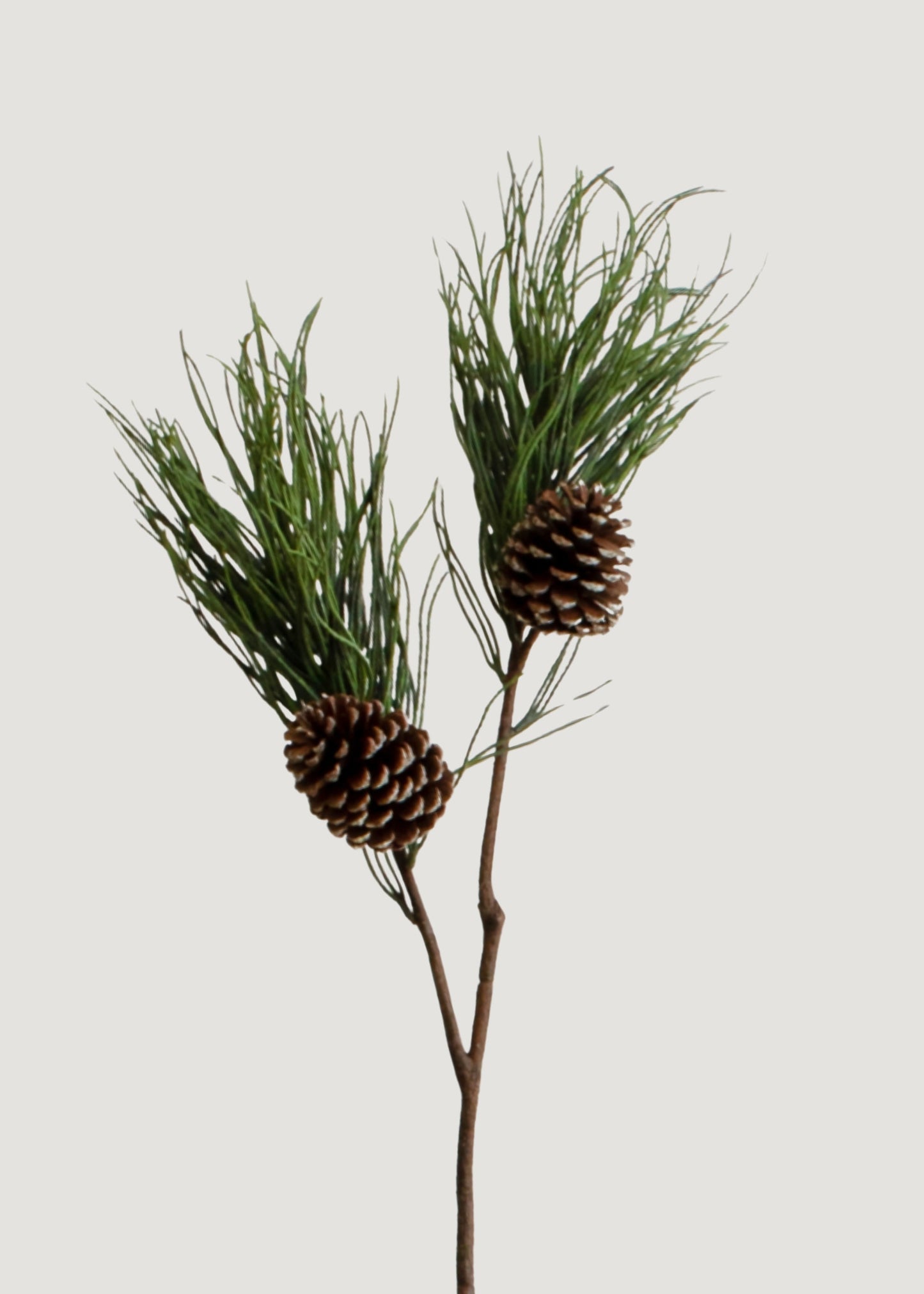 Tall Fake Winter Long Pine Needle Branch with Cones - 40"