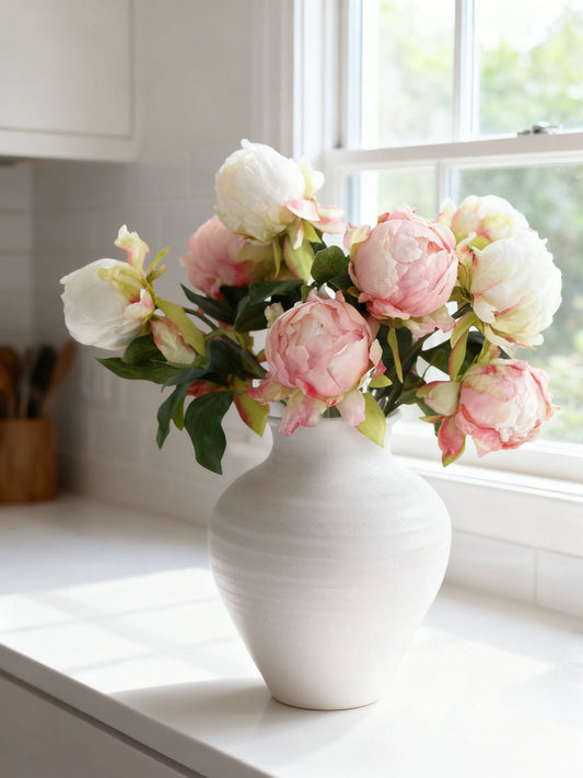 Pink Artificial Flower Peony Bud - 18"