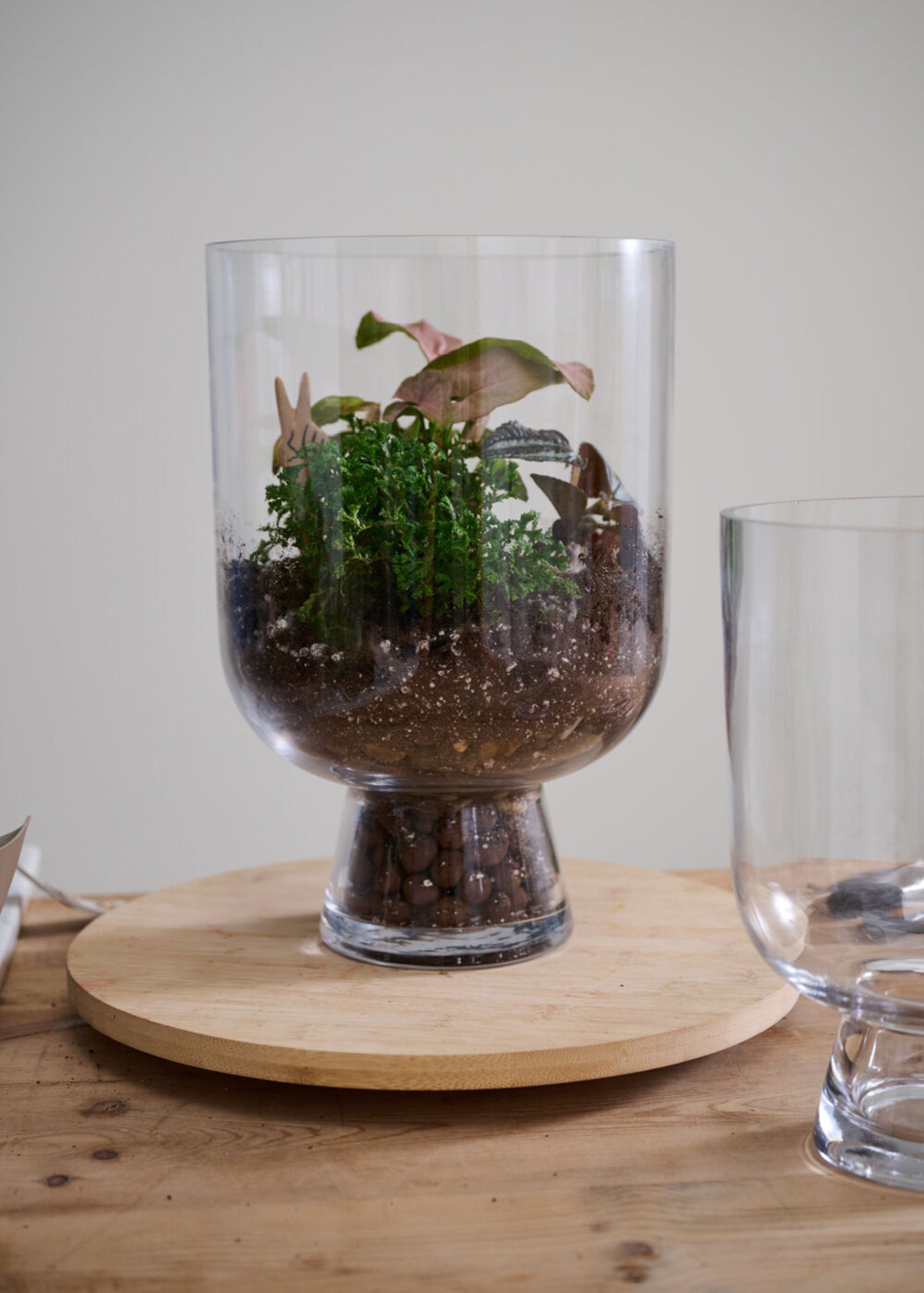 Clear Glass Reservoir Terrarium Footed Vase - 13"