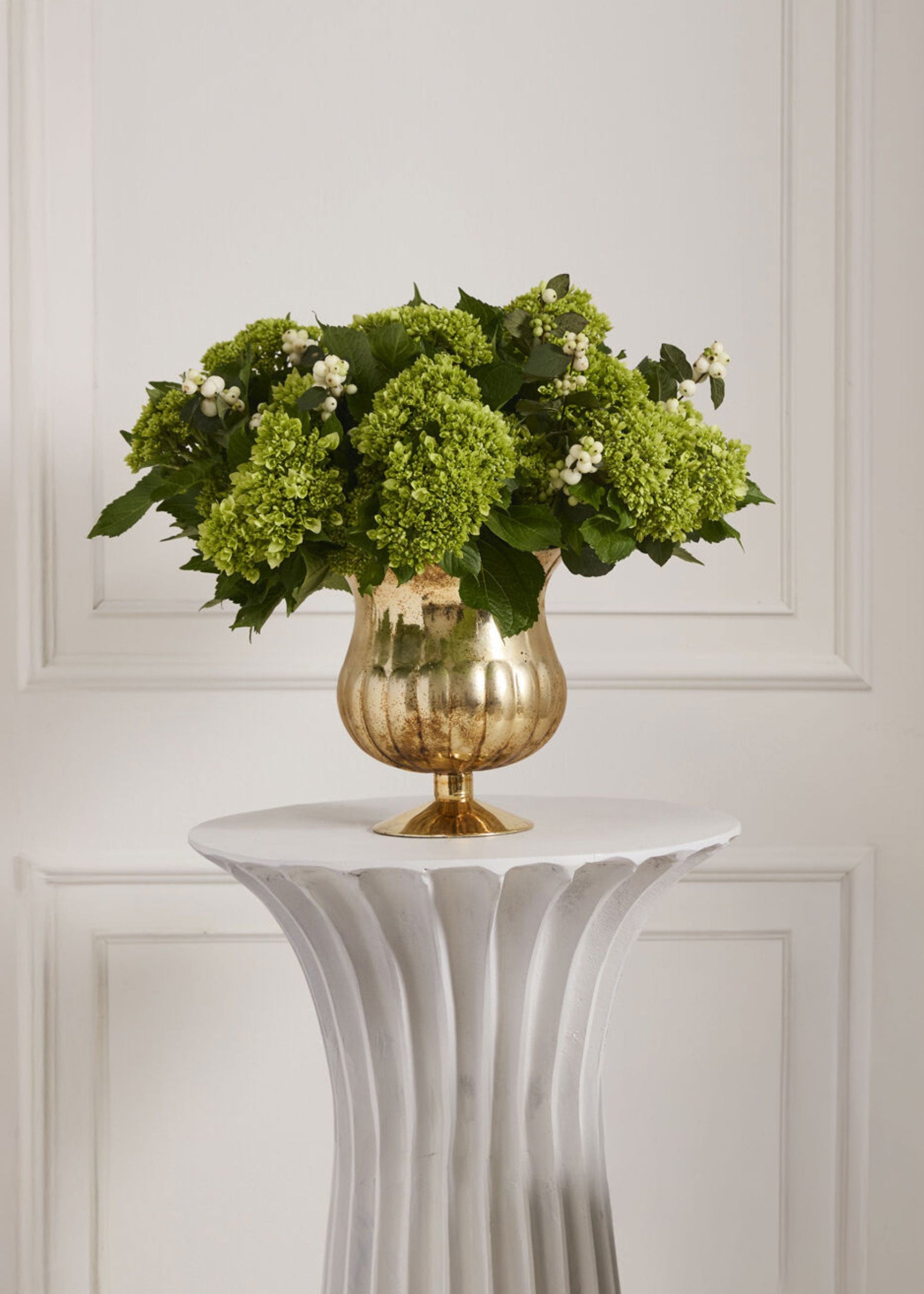 Gold Mercury Glass Raphael Urn Vase - 9"