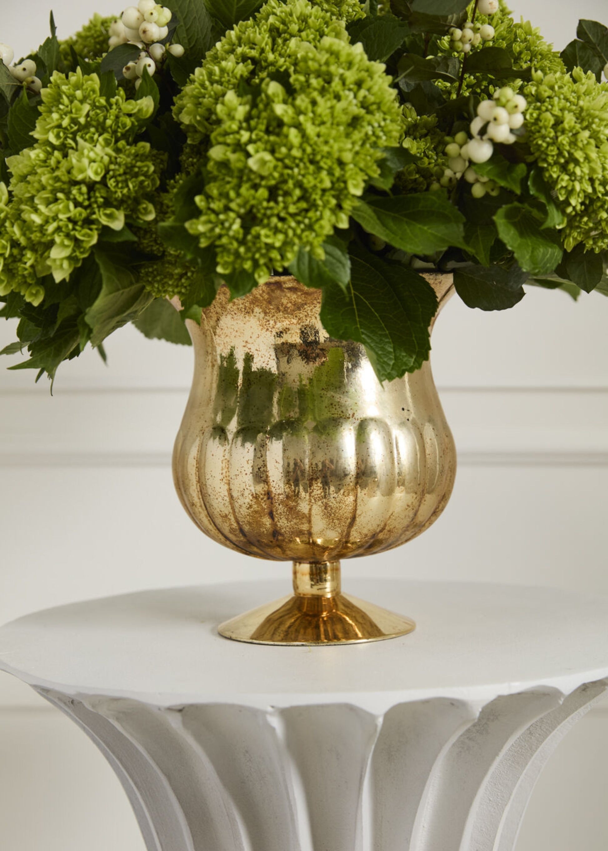 Gold Mercury Glass Raphael Urn Vase - 9"