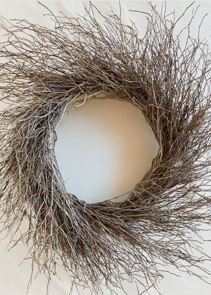 Natural Dried Sweet Huck Branch Wreath - 24"