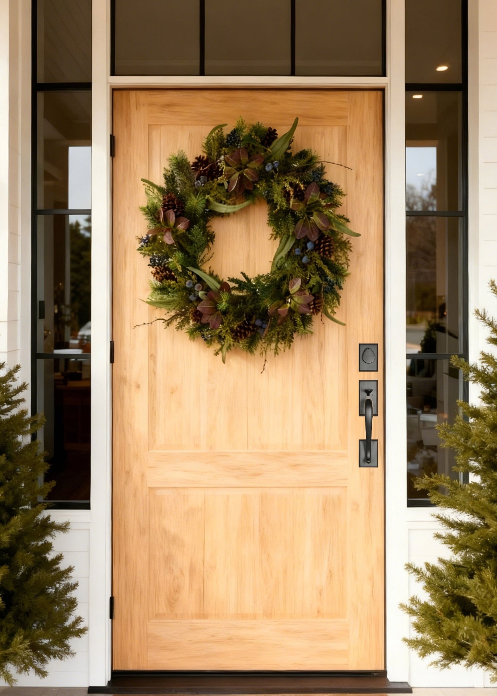 Deluxe Botanical Mulberry Leaf and Pine Wreath - 30.5"