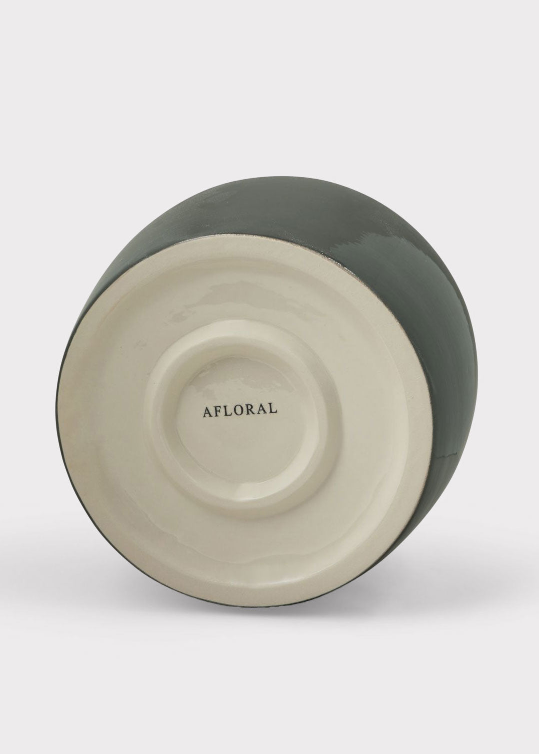 Afloral™ Ceramic Jar Vase in Glossy Slate - 11"