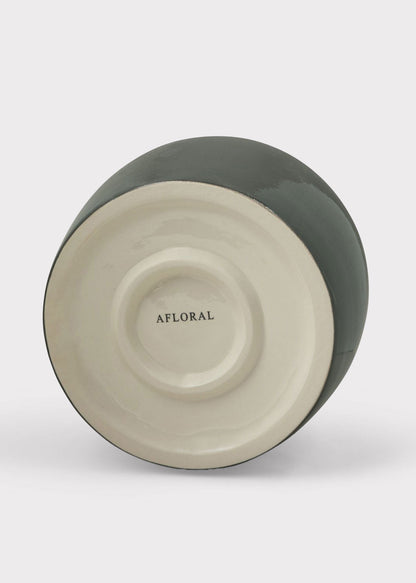 Afloral™ Ceramic Jar Vase in Glossy Slate - 11"