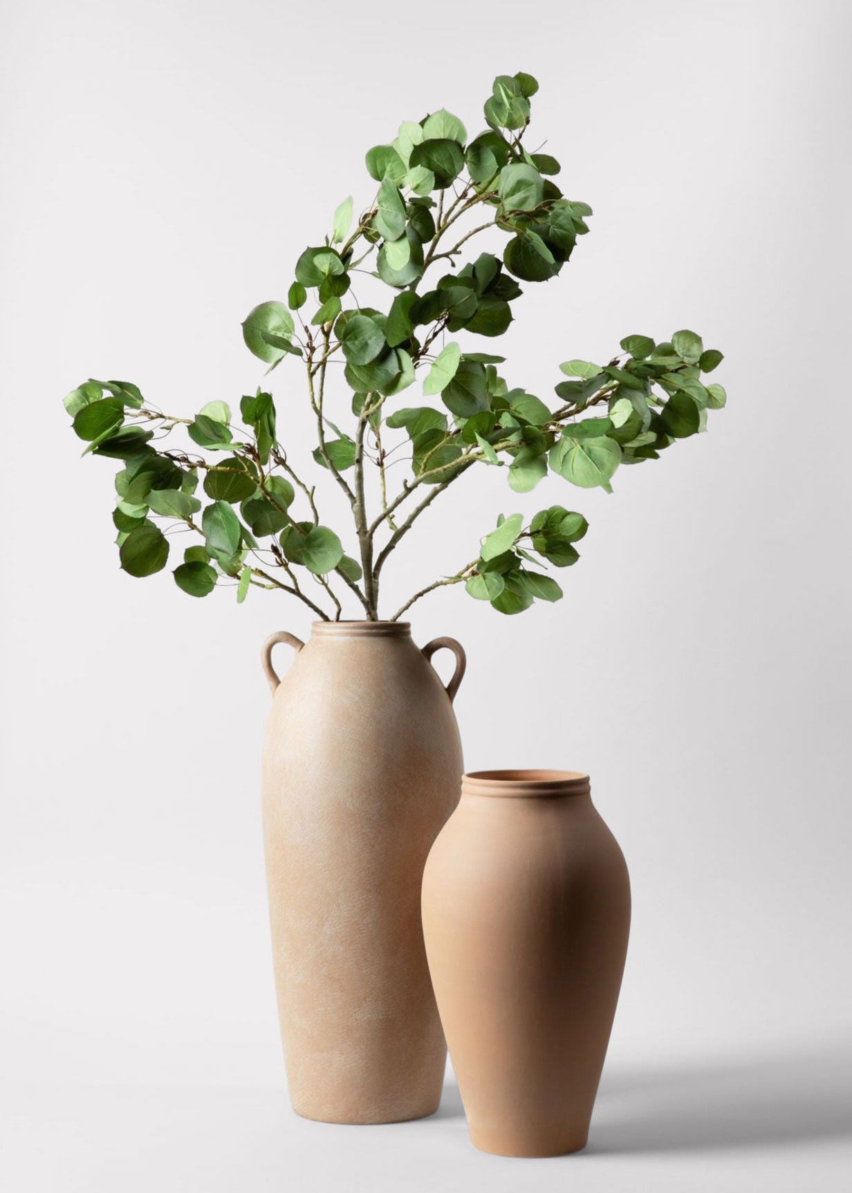Tall Terra Cotta Vase with Handles - 20"