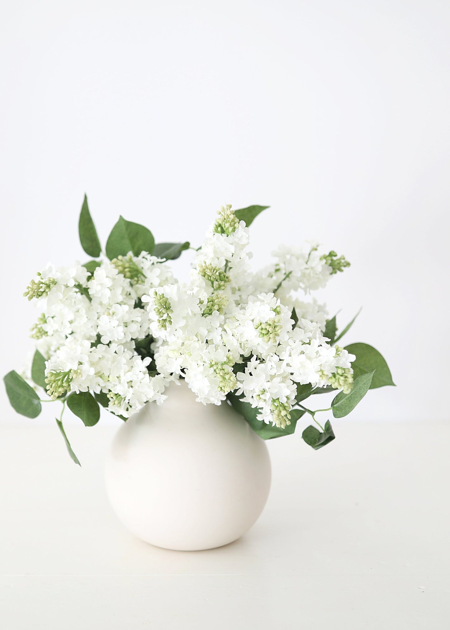 Premium Artificial Blooming Lilac Stem in White - 26"