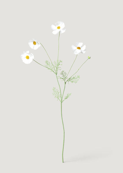 Fake Cosmos Daisy Wildflowers in White - 36.25"