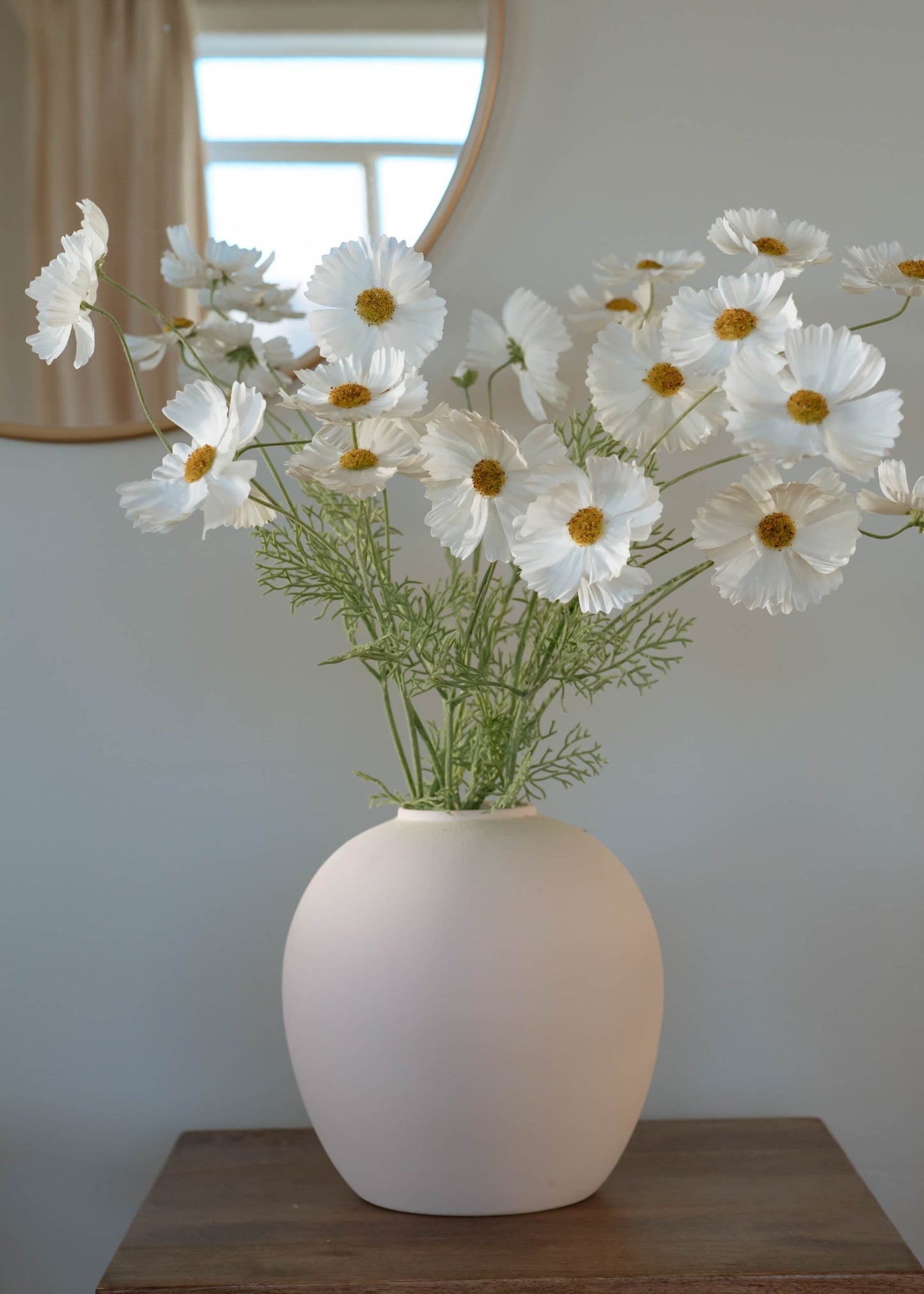 Fake Cosmos Daisy Wildflowers in White - 36.25"