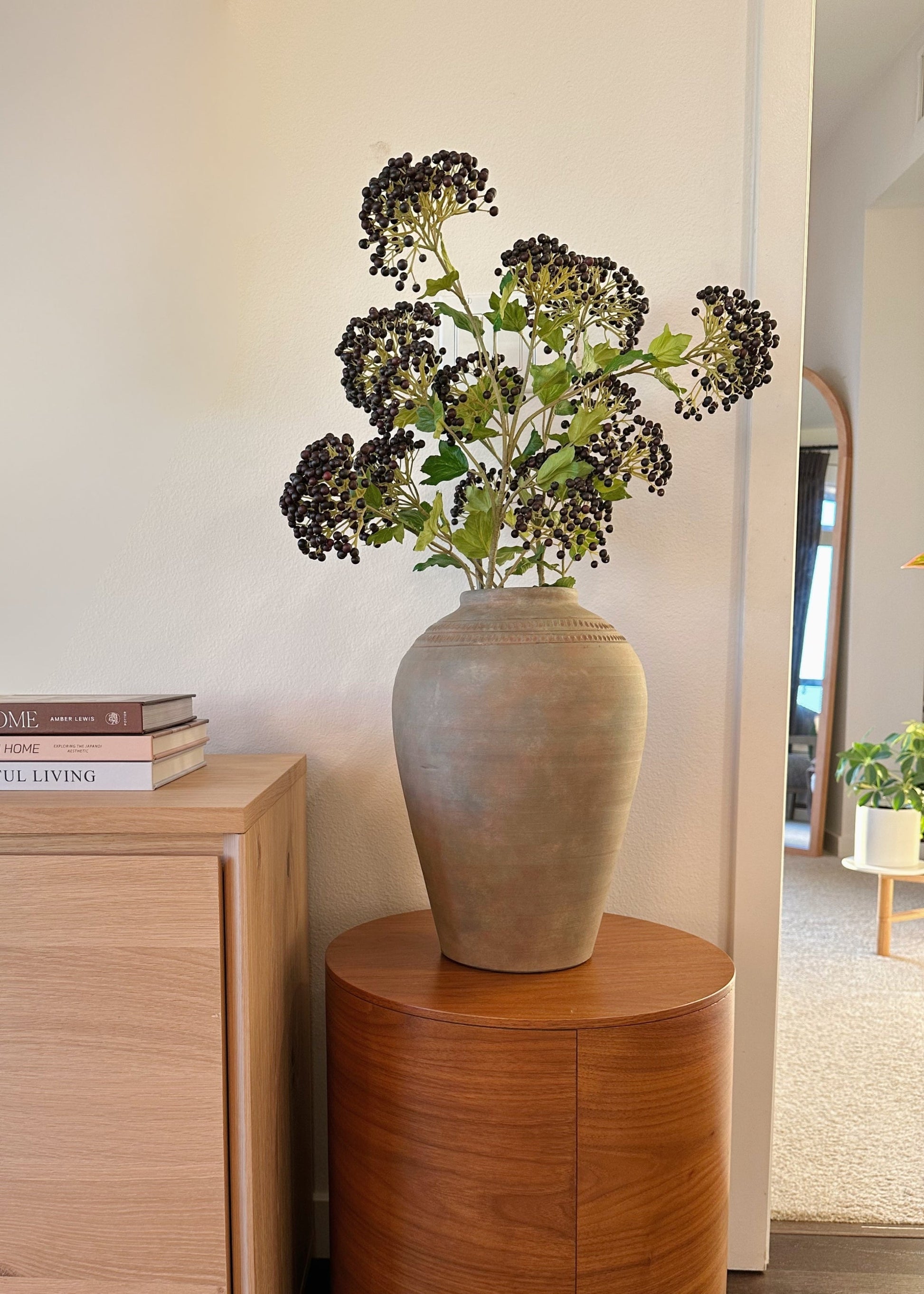 Burgundy Artificial Berry Cluster Branch - 39.5"