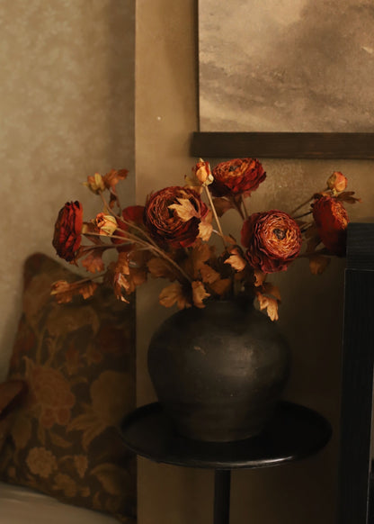 Fake Ranunculus Flower in Fall Cinnamon Hue - 24"