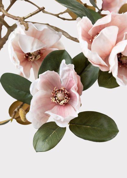 Artificial Magnolia Flower Branch in Blush - 40"