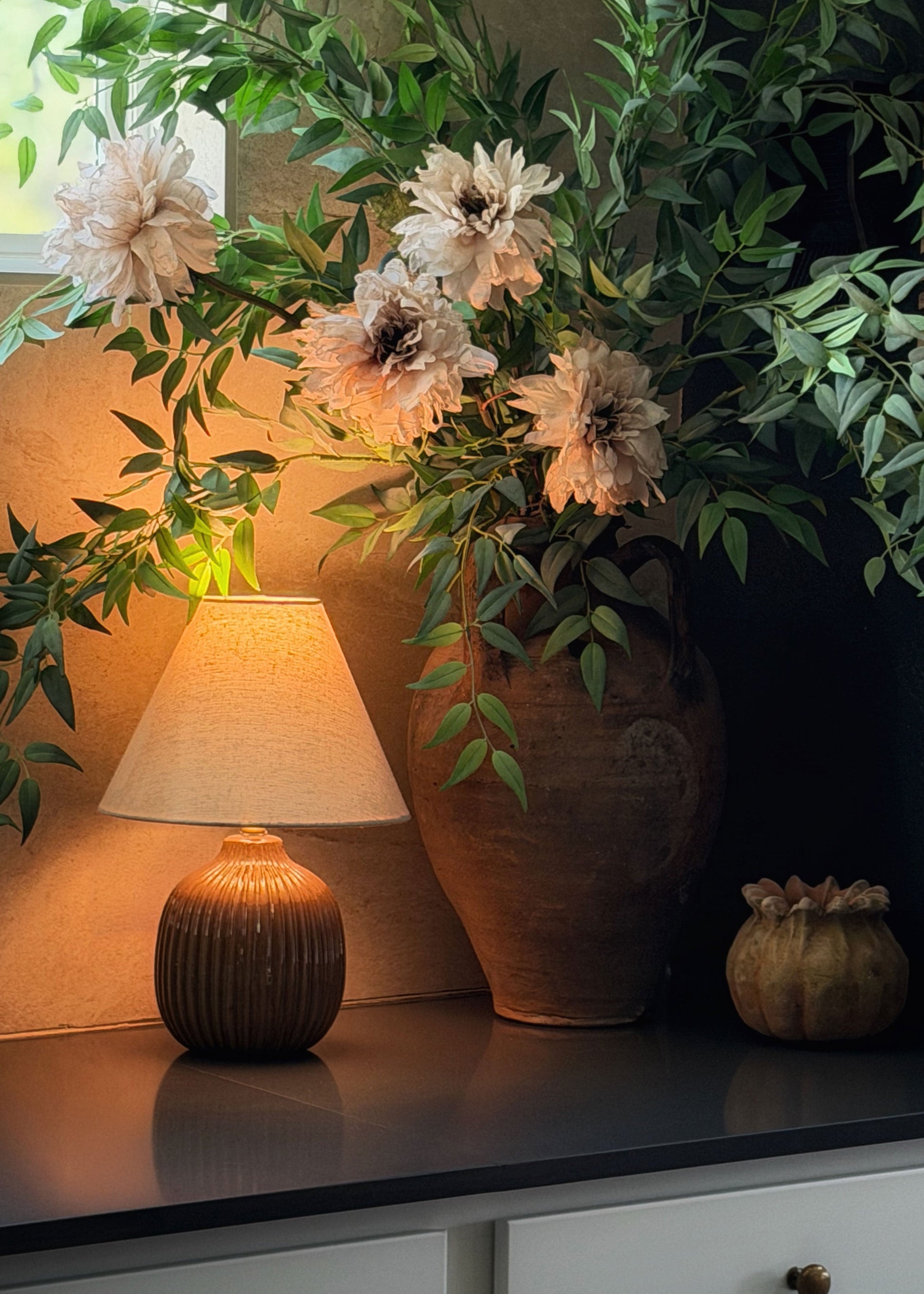 Abigail Ahern Artificial Dahlia Flower in Beige Blush - 26"