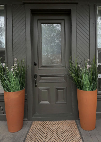 Mauve Fake Flower and Milkweed Grass Potted Plant - 35"