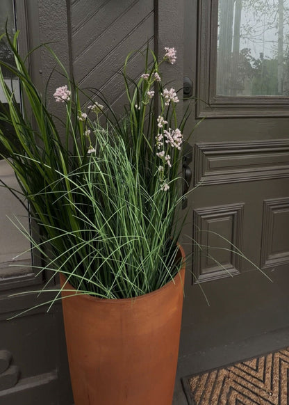 Mauve Fake Flower and Milkweed Grass Potted Plant - 35"