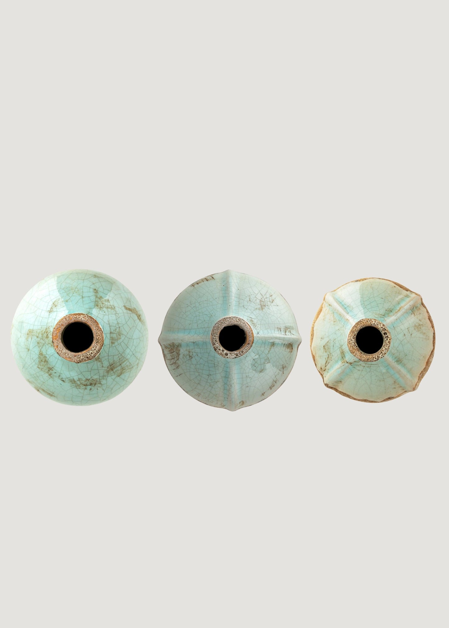 Set of 3 Watertight Terra Cotta Distressed Bud Vases - 3.25-6"