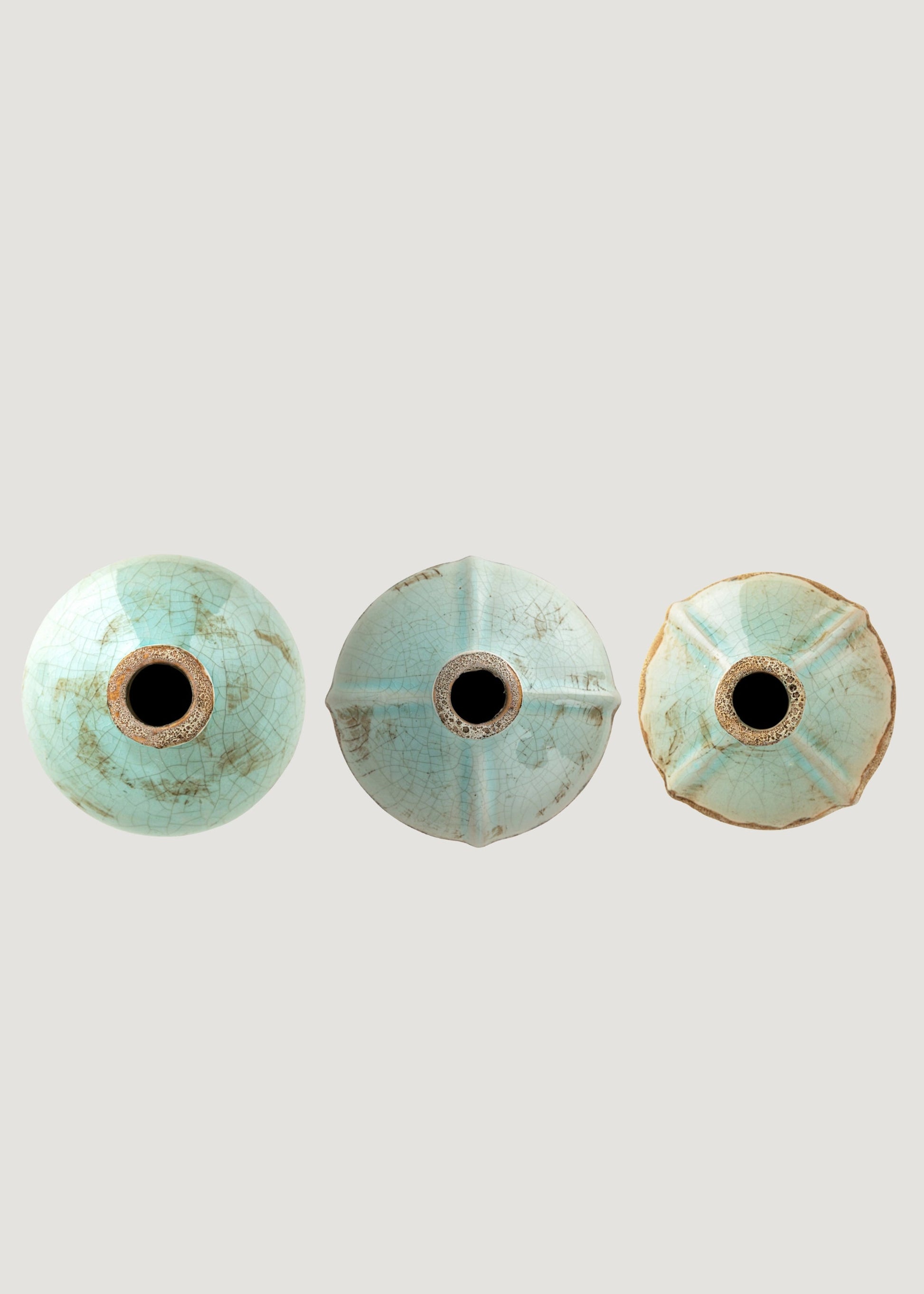 Set of 3 Watertight Terra Cotta Distressed Bud Vases - 3.25-6"