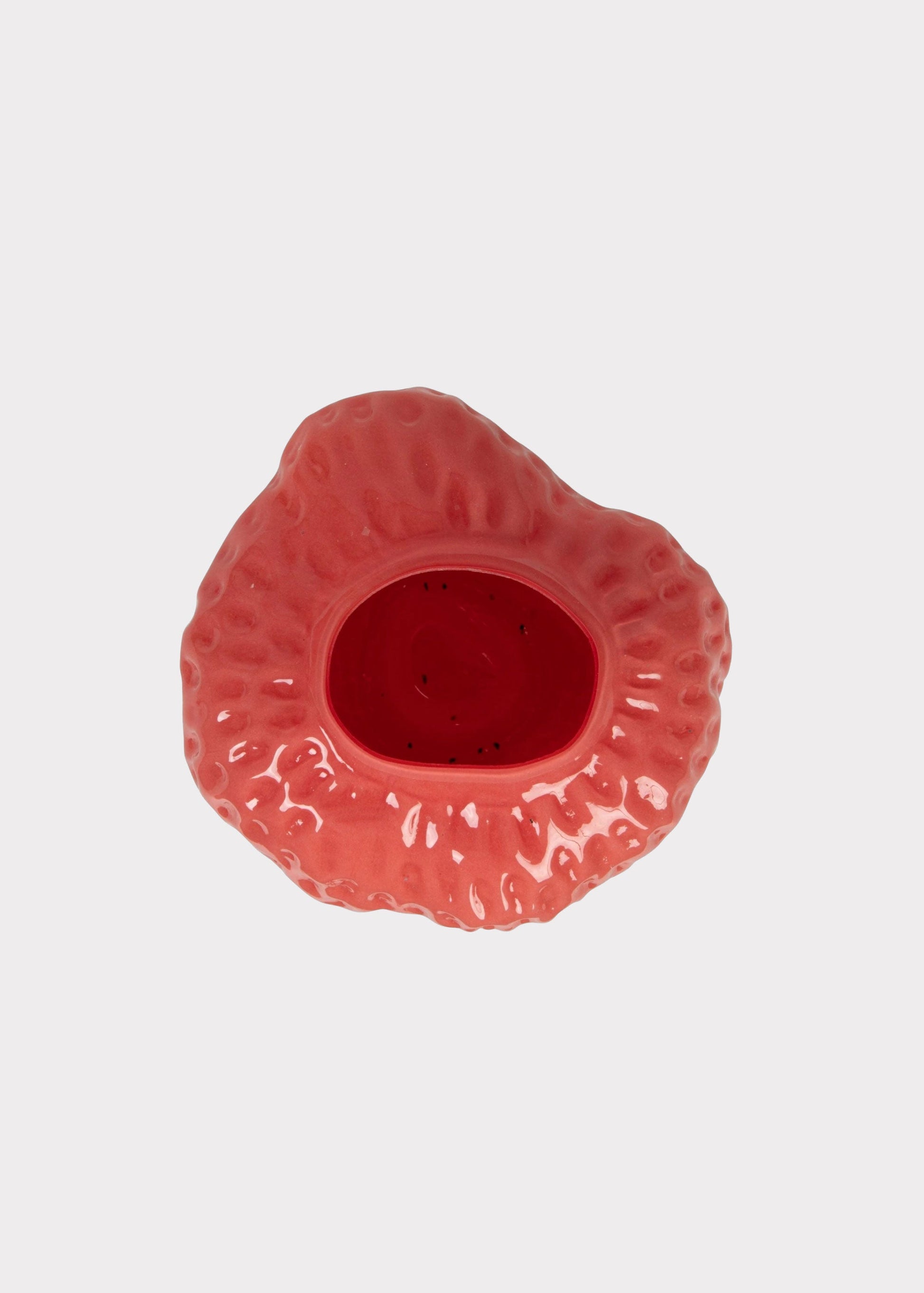 Opaque Pink Glass Strawberry Vase - 6.75"