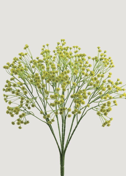 Green Artificial Baby's Breath Flower Bush - 15"