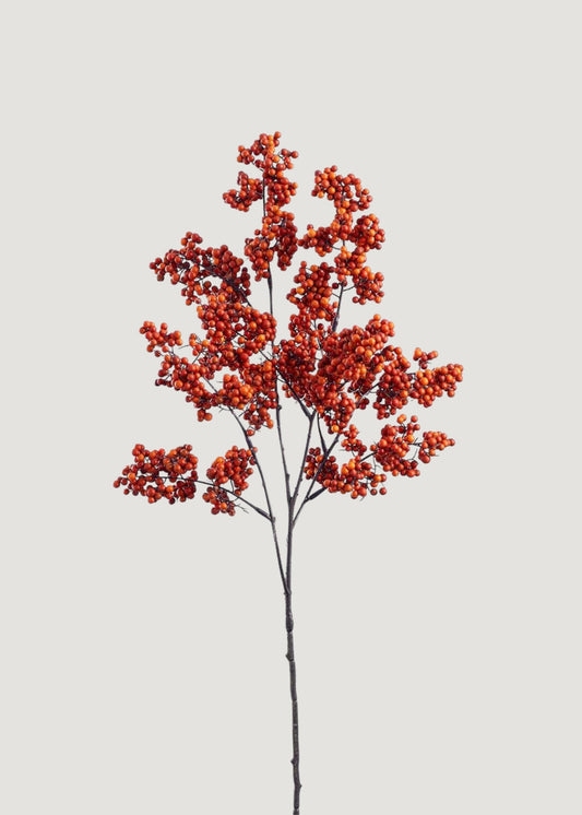 Artificial Berry Branch in Autumn Burnt Orange - 30"
