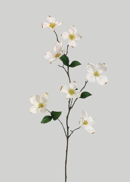Cream Fake Dogwood Spring Flower Branch - 29"