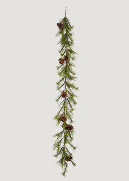 Fake Long Needle Pine and Cone Winter Garland - 72"
