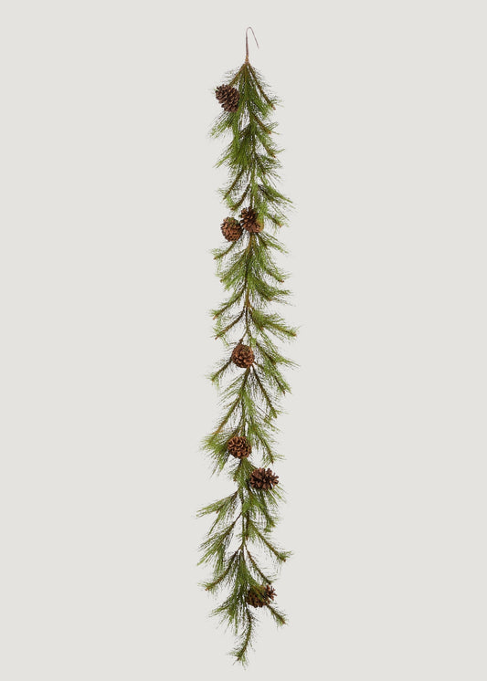 Fake Long Needle Pine and Cone Winter Garland - 72"