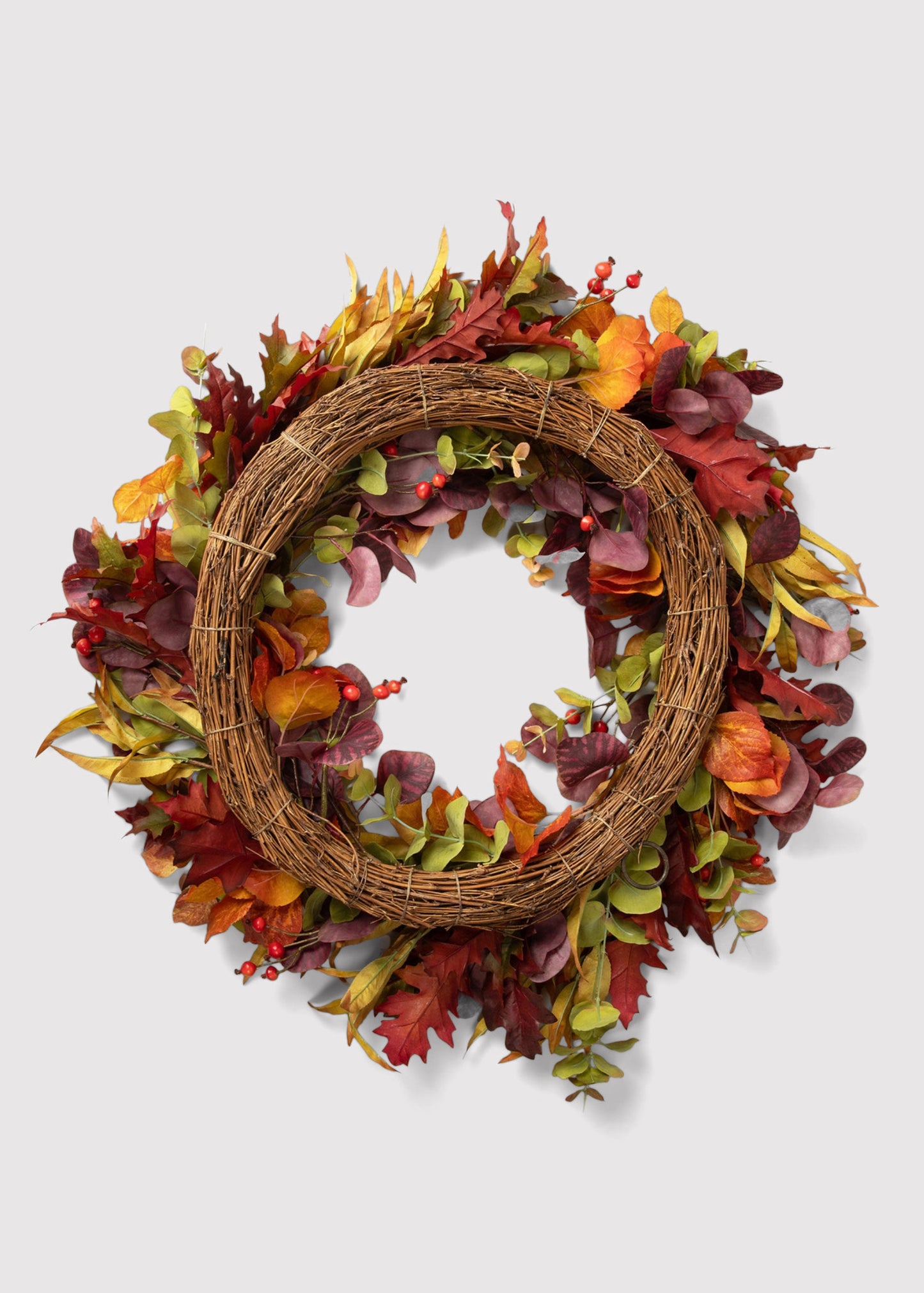 Deluxe Faux Eucalyptus Fall Wreath in Mixed Autumn - 27.5"
