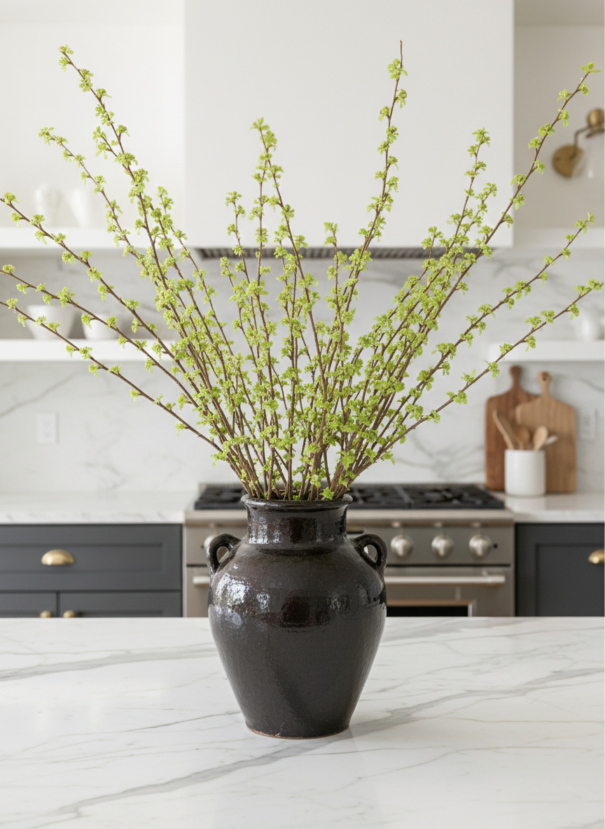 Large Distressed Clay Jar Vase in Dark Brown Black Hue - 11.75"