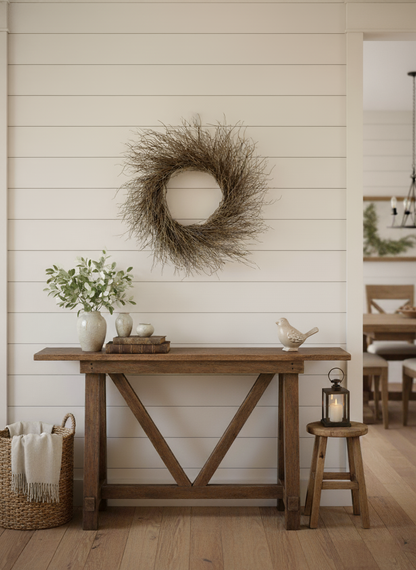 Natural Dried Sweet Huck Branch Wreath - 24"