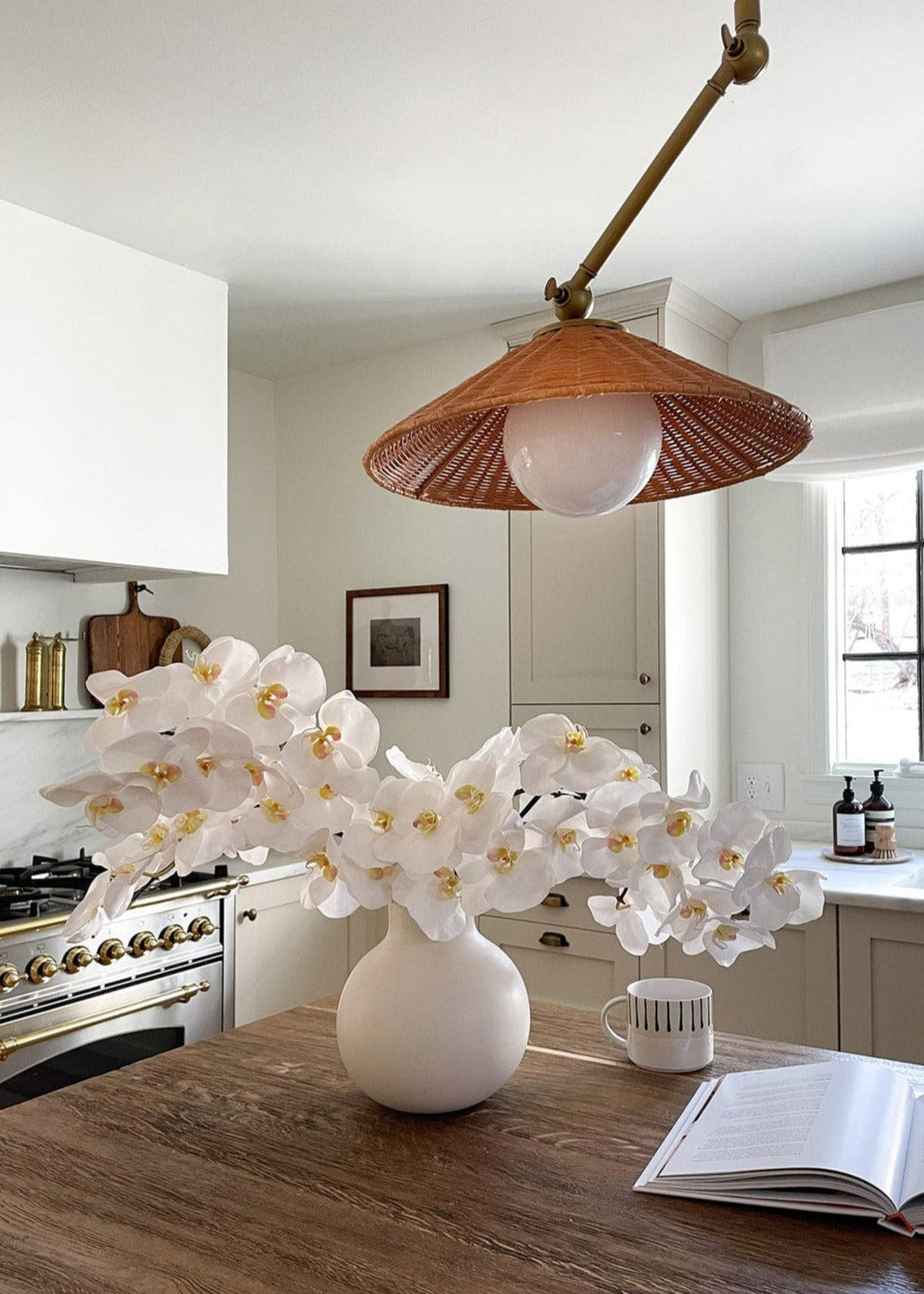 Afloral™ Creamy White Round Ceramic Vase - 8"