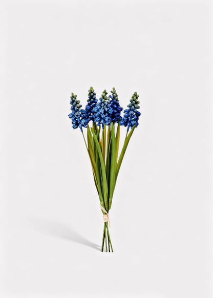 Blue Fake Grape Hyacinth Spring Flower Bundle - 12.5"