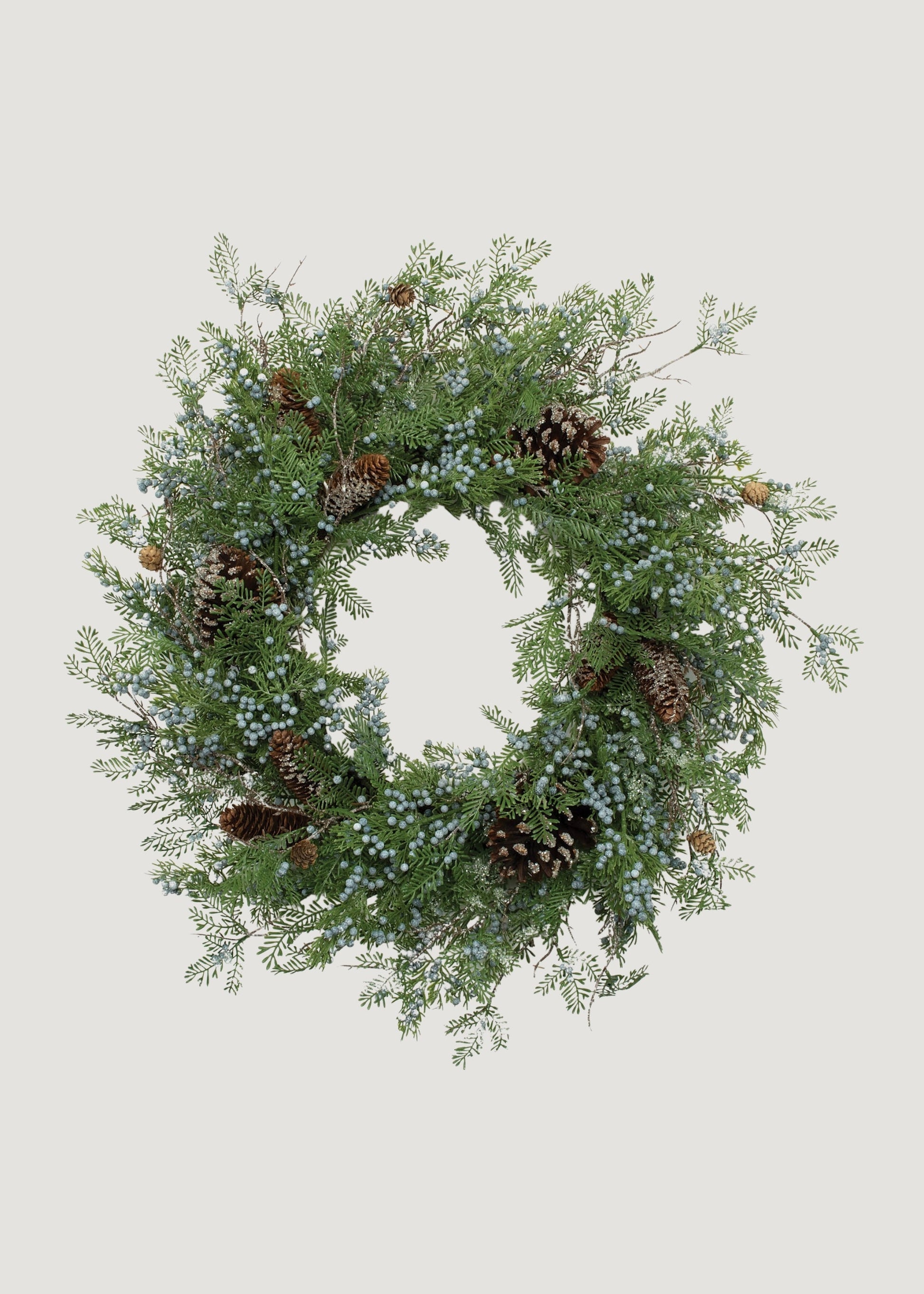 Luxe Faux Juniper Pinecone Wreath - 26"