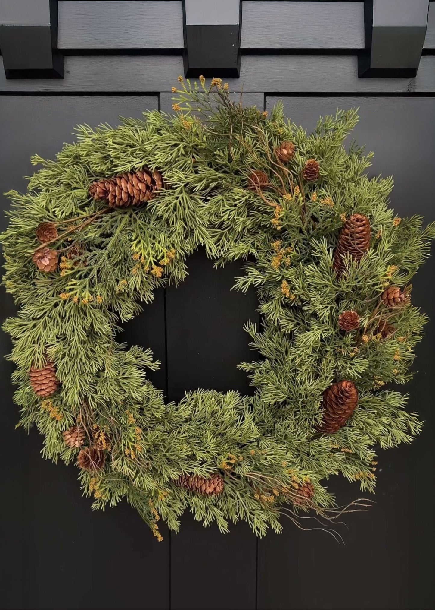 Artificial Pine Holiday Wreath with Cones - 24"