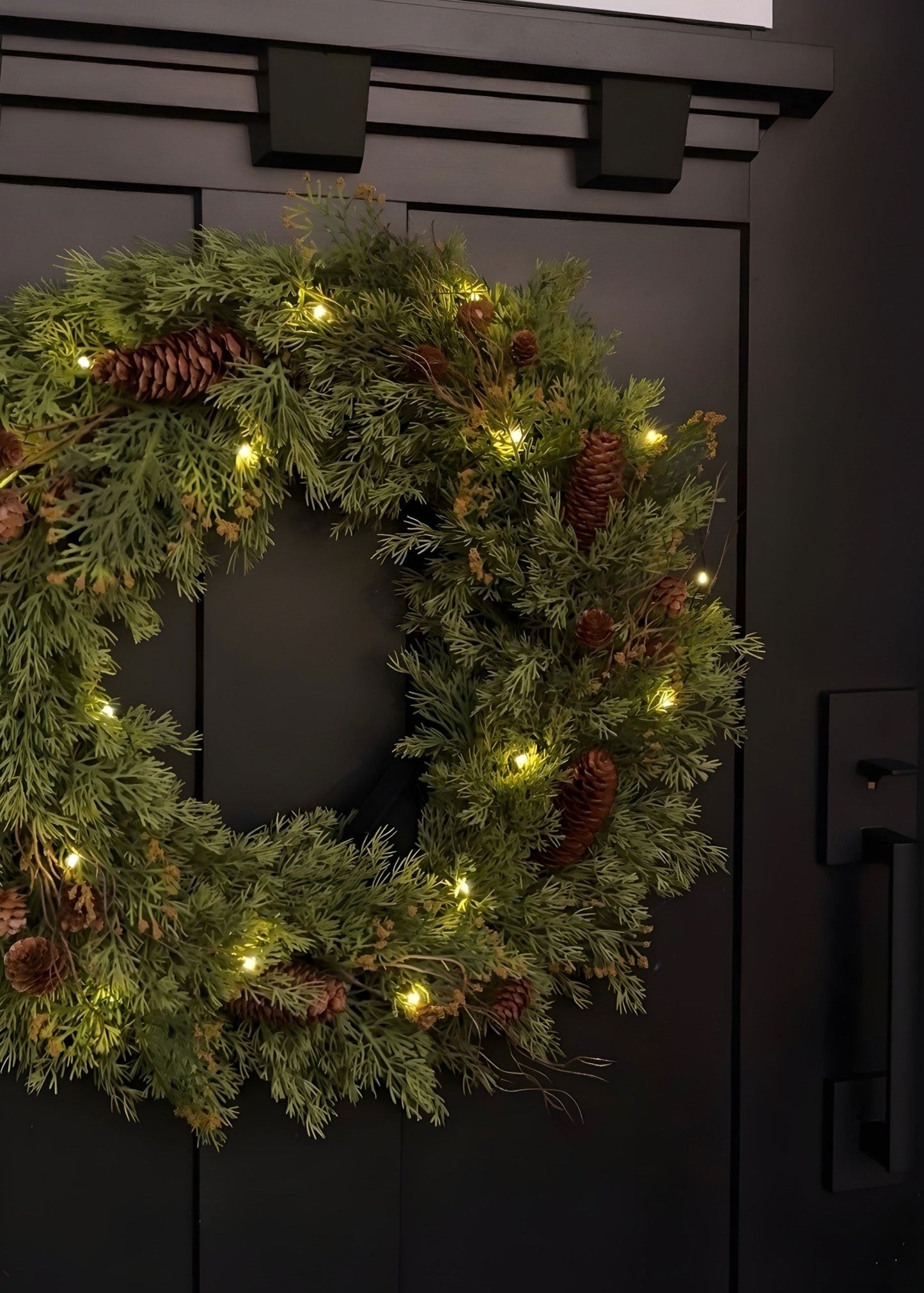 Artificial Pine Holiday Wreath with Cones - 24"