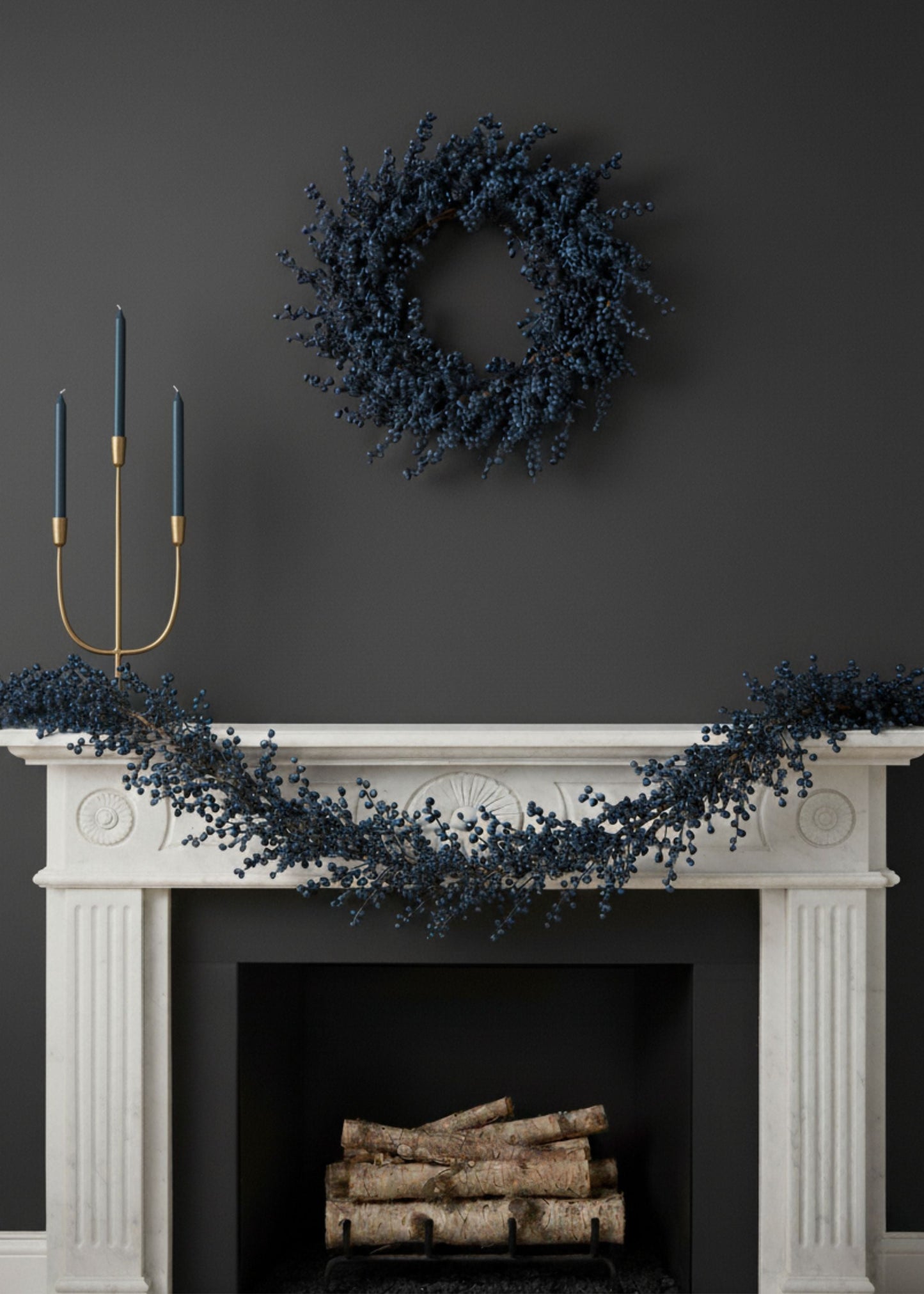 Burst of Blue Holiday Berry Wreath  - 20"